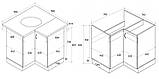 Тумба кутова кухонна No2 з врізною мийкою зі стільницею 1-ї категорії (складська програма) ЛЮКС з фарбованими, фото 2