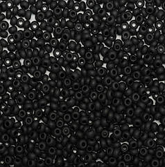 Бісер чеський Preciosa 23980, керамічний матовий, чорний (10 г)