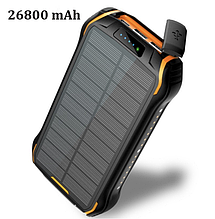 Павербанк Power Bank Solar i26 26800 mAh з сонячною панеллю, фонарик