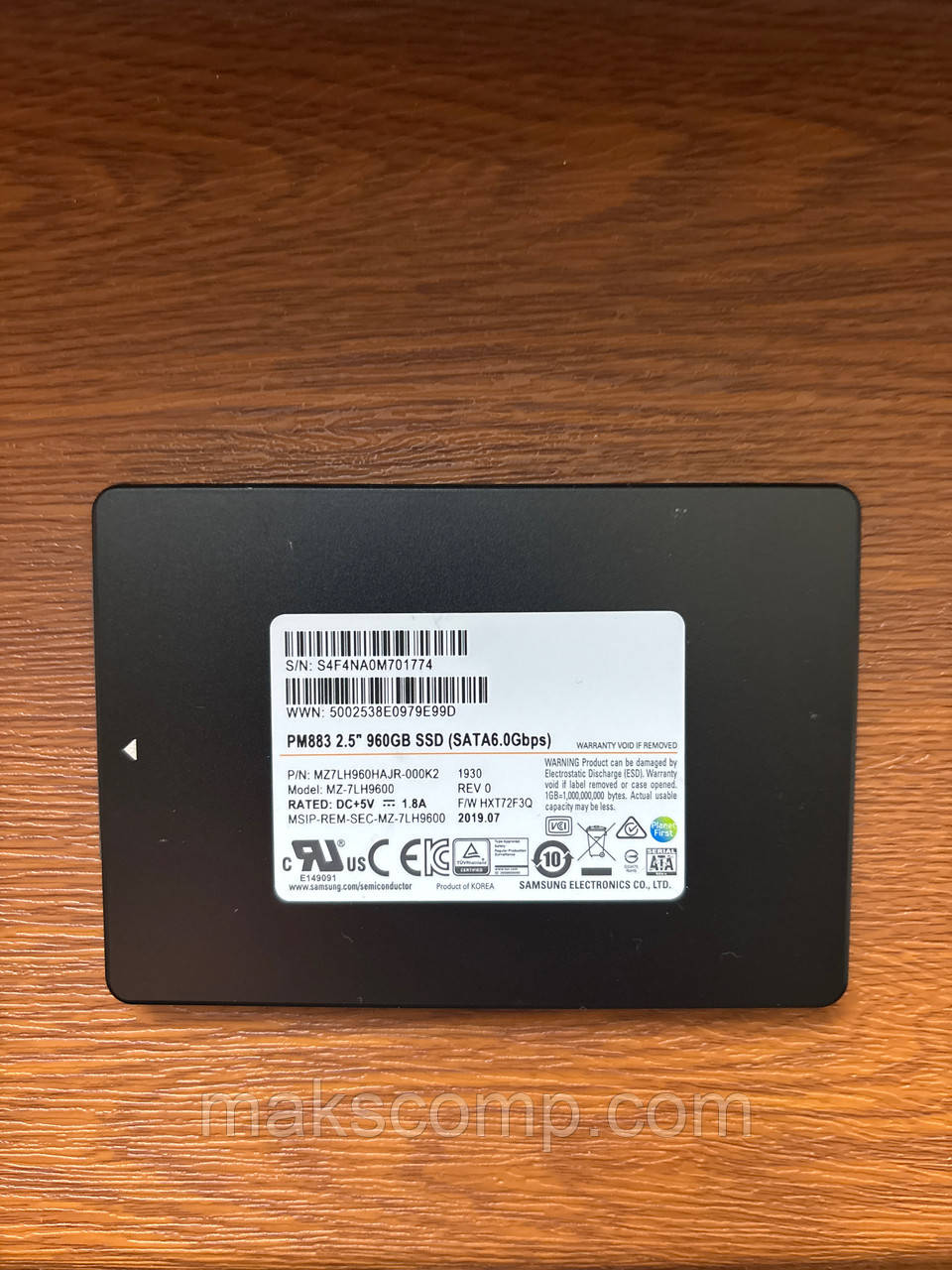 SSD Samsung PM883 960GB 2.5" SATA III V-NAND