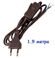 Мережевий шнур 002 з вимикачем і вилкою 1.9 метра Lemanso чорний