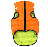 Двостороння куртка AiryVest M47 для собак, помаранчево-салатова, фото 4