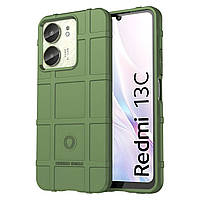 Протиударний чохол Shield для Xiaomi Redmi 13C зелений гумовий бампер