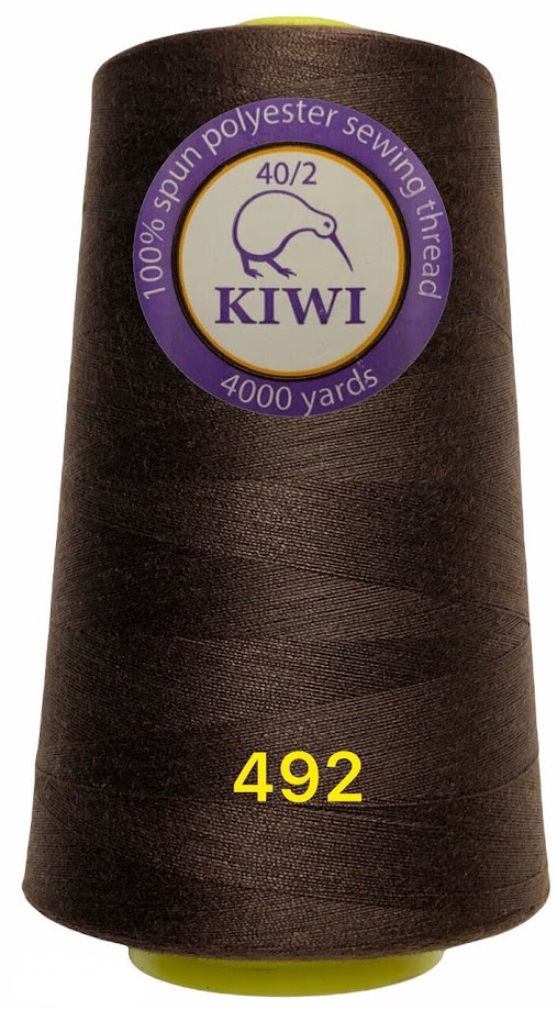 Швейна нитка Kiwi 40/2 No492 відтінок темно-коричневий, фото 1