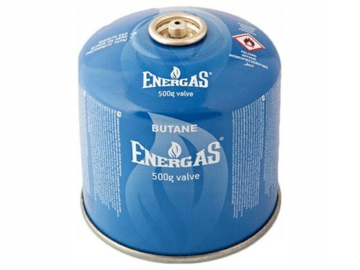 Балон газовий 1-разовий ENERGAS з різьбою (7/16) 500g/870ml. для плит/кемпінгу (EN417) BUTAN [12], фото 1