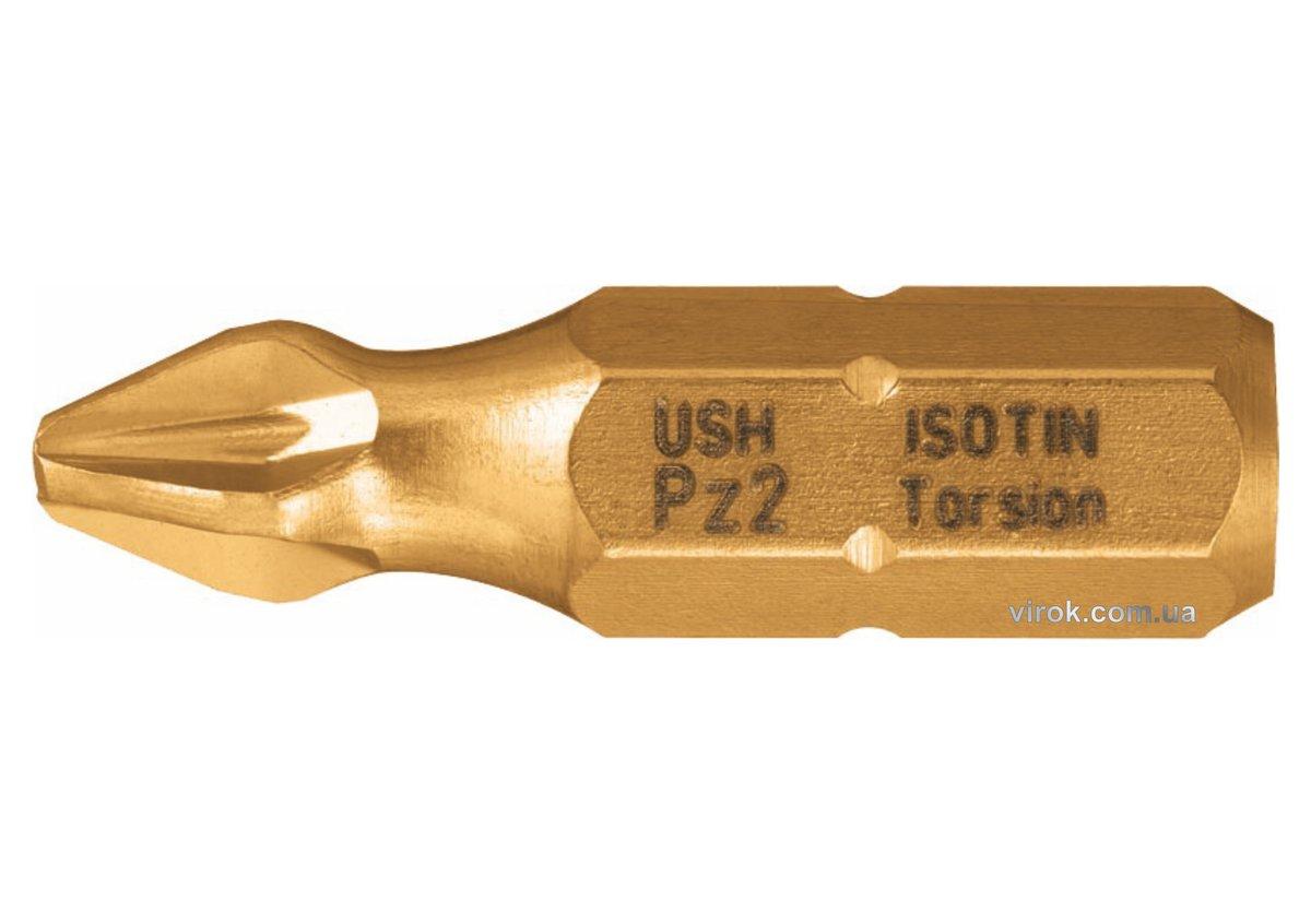 Насадка викруткова USH ISOTIN : Pozidriv PZ1 x 25 мм. Torsion, титанове покриття. Уп. 10 шт.