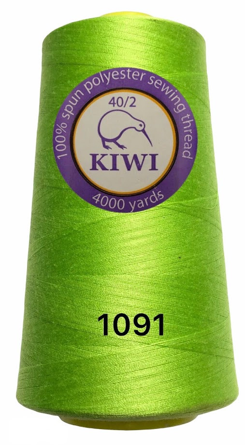 Швейна нитка Kiwi 40/2 No1091 відтінок яскраво зелений, фото 1