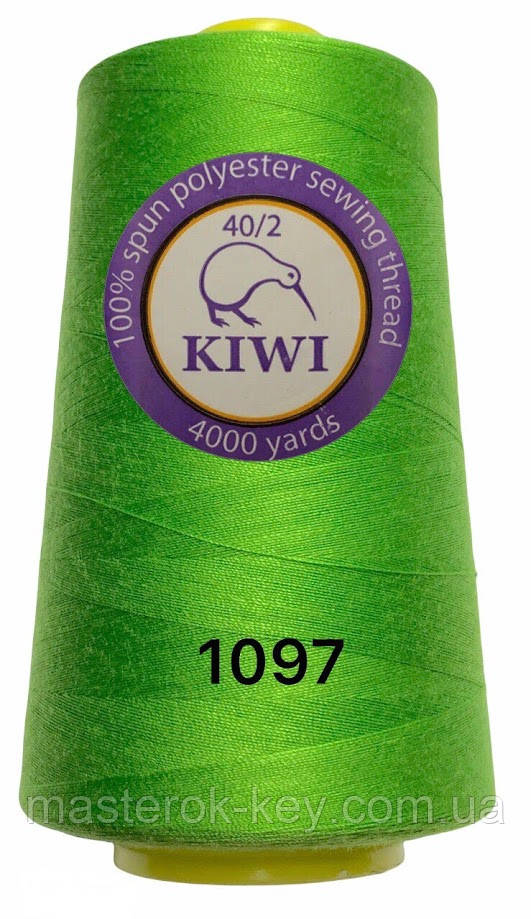 Швейна нитка Kiwi 40/2 No1097 відтінок яскраво зелений