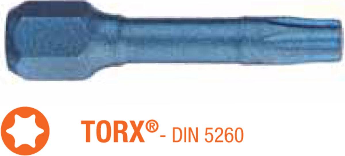 Насадка викруткова ударна USH Blue Shock : TORX T30 x 30 мм Torsion, Уп. 5 шт.