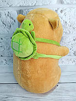 М'яка іграшка з пледом усередині Капібара з рюкзаком черепашка, фото 2