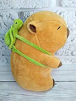 М'яка іграшка з пледом усередині Капібара з рюкзаком черепашка, фото 3