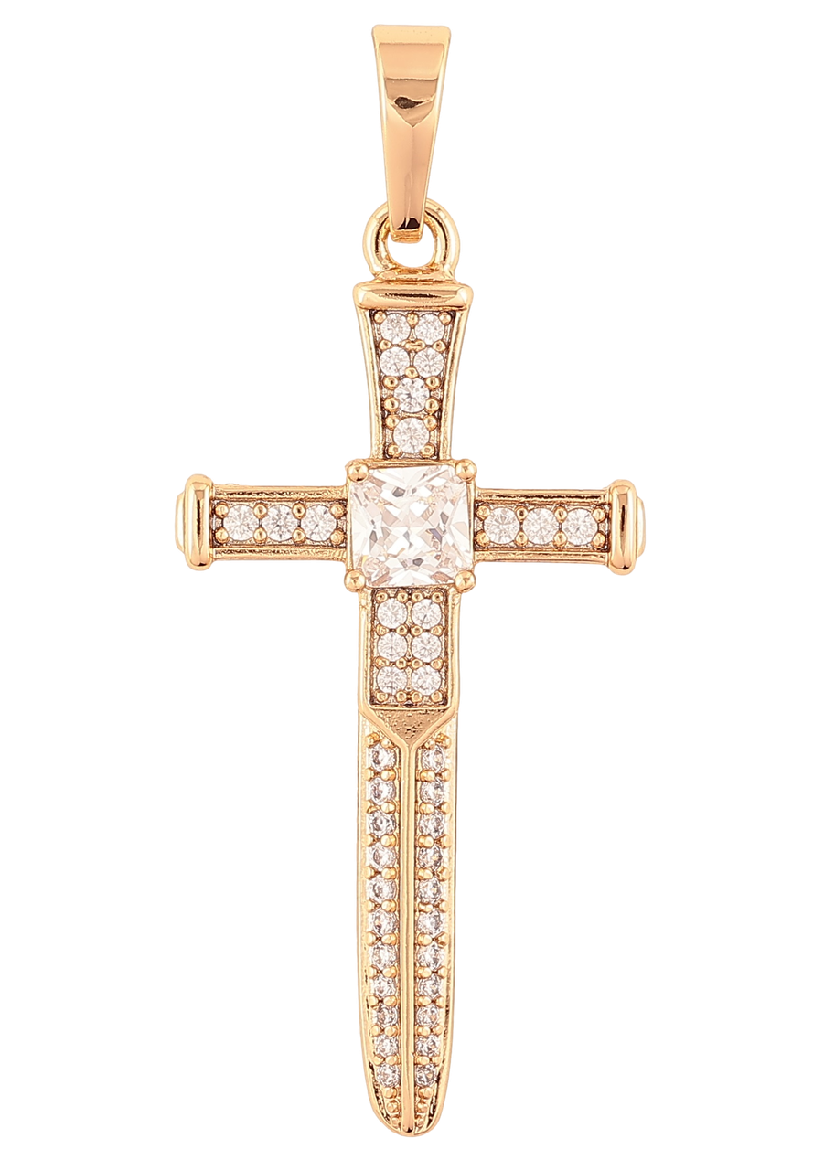 Кулон Xuping Позолота 18K "Хрест з цирконієм» для ланцюжка до 7мм