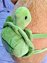 М'яка іграшка з пледом усередині Капібара з рюкзаком черепашка, фото 5