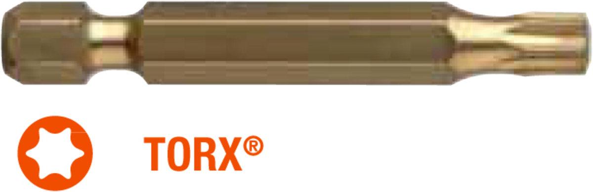 Насадка викруткова USH ISOTIN : TORX T10 x 50 мм Torsion. титанова подовжена, Уп. 10 шт., фото 1