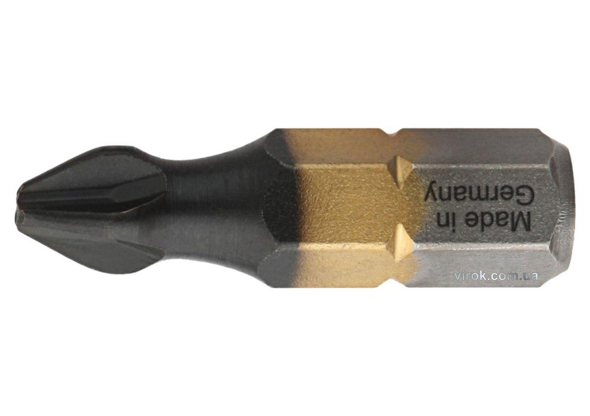 Насадка викруткова USH DIATIN : Phillips PH3 x 25 мм. титанова, алмазне напилення. Уп. 10 шт, фото 1