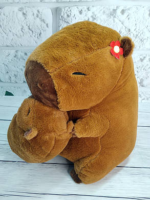 М'яка іграшка з пледом усередині Капібара з малюком, фото 1