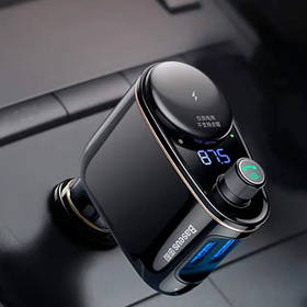 Адаптер автомобільний BASEUS Locomotive with Bluetooth FM |2USB, 2.4A|
