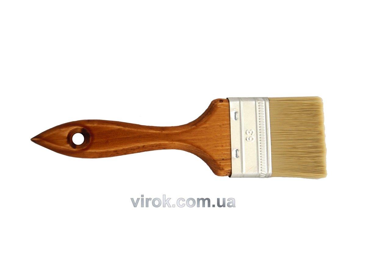 Пензель малярний плоский лакований VIROK PROFI b= 76 мм, фото 1