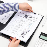 Папка-планшет Deli 38154Е чорний А4 покриття ПВХ метпл кліпса, кишеня, фото 2