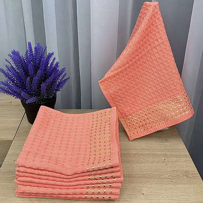 Рушник (40х60 см) вафельний Aisha Home Textile колір кораловий (86-067)