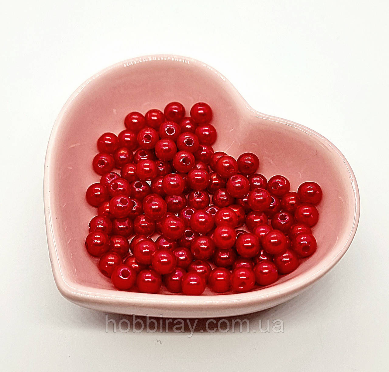 Бусини 0,6 см. Фасування 100 шт. Колір червоний., фото 1