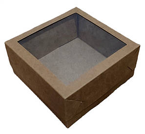 Коробка 15*15*7 см крафт з вікном