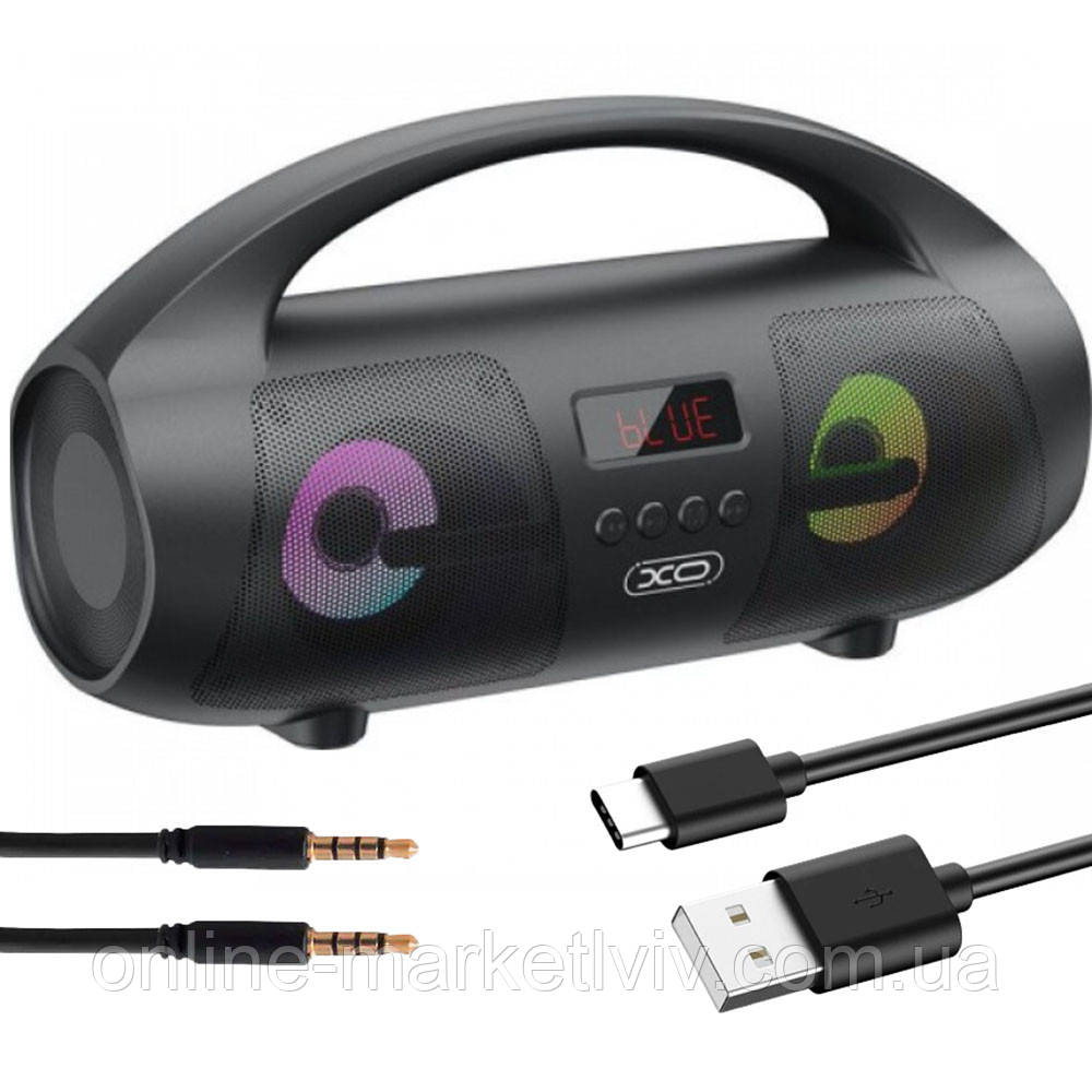 Портативна колонка з Bluetooth, FM, LED, XO F40 / Блютуз колонка на акумуляторі / Акустична колонка