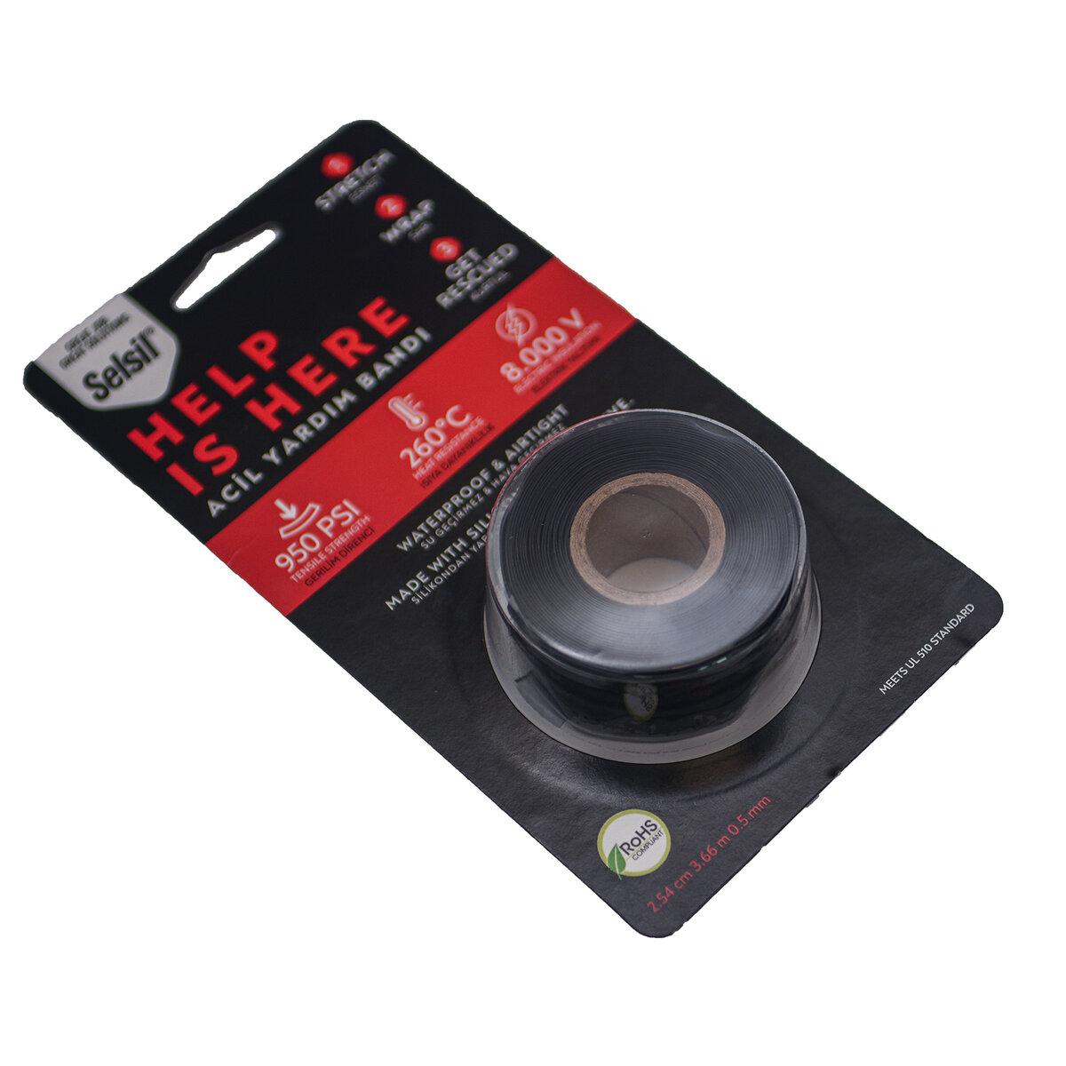 Стрічка ремонтна термоусадочна SELSIL 3,6 м х 2,54 см. для труб, шлангів, ізоляції (силіконова) [8], фото 1