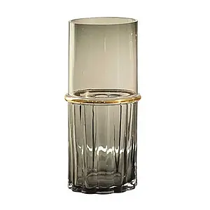 Скляна декоративна ваза Gensent 25 см сіра