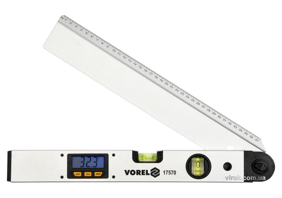 Рівень - кутомір електронний VOREL : L= 40 см цифровй дисплей, 2 капсули [20], фото 1