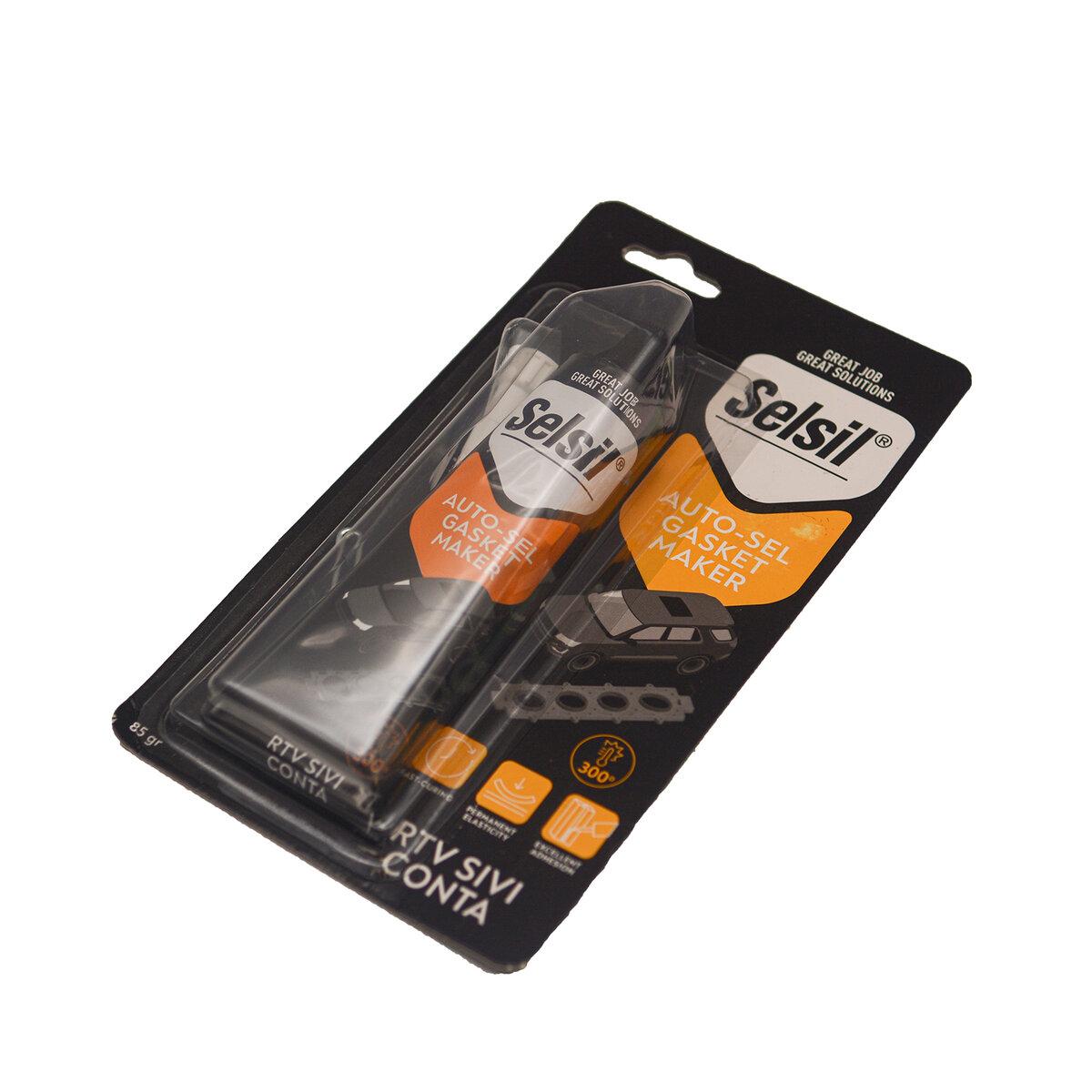 Герметик силіконовий термостійкий SELSIL Тюбик (СІРИЙ) для  автомобілів,  85 гр [24], фото 1