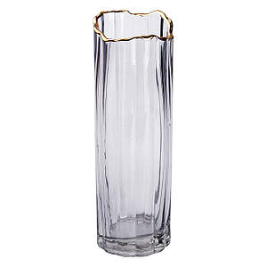 Декоративна скляна ваза Glass Flower 29.5 см сіра