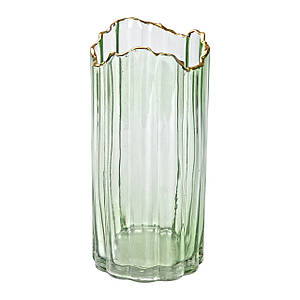 Декоративна скляна ваза Glass Flower 24,5 см зелена