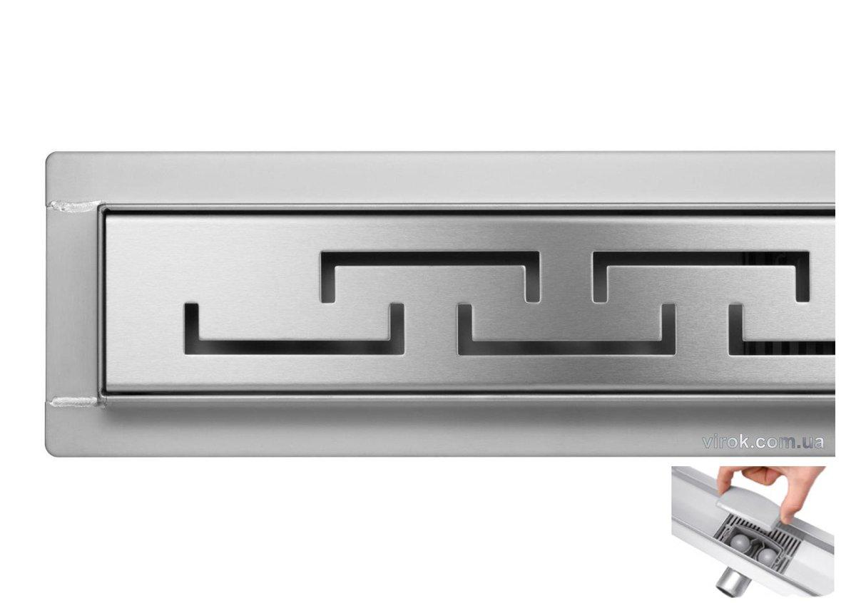 Трап підлоговий для душу з нержавіючої сталі "OLIMP" FALA; 90х 7х 7 см, сифон h= 52 мм [6/36], фото 1