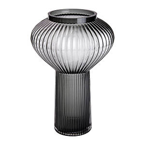 Декоративна скляна ваза-ліхтар Beisi 30 см сіра