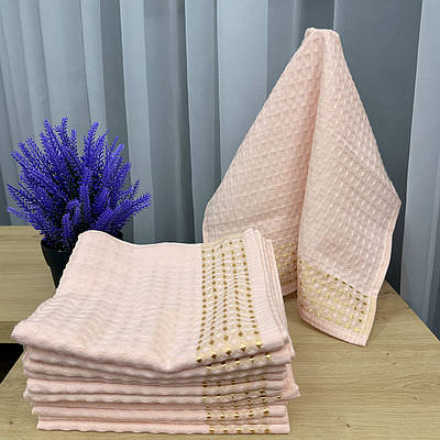 Рушник (40х60 см) вафельний Aisha Home Textile колір пудровий (86-070)