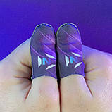 Ігрові напальчники NEO P1 (1 пара 2 шт) для ігор на телефоні смартфоні планшеті срібне волокно pubg + бокс, фото 4