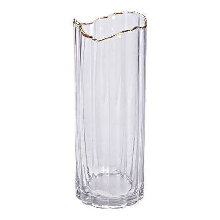 Декоративна скляна ваза Glass Flower 29.5 см прозора, фото 1