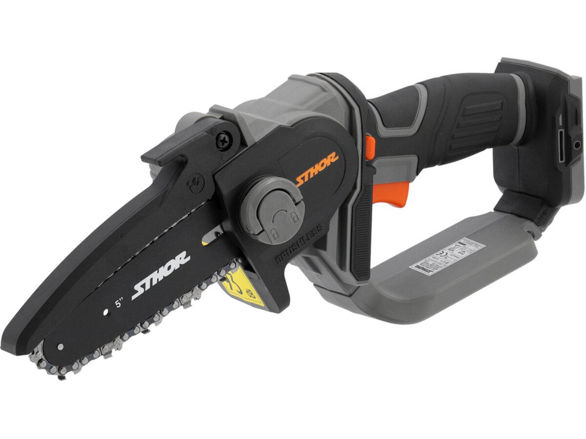 Пила міні ланцюгова акумуляторна STHOR Li-Ion 20 В, шина l= 15 см,безщіткова (БЕЗ АКУМУЛЯТОРА), фото 1