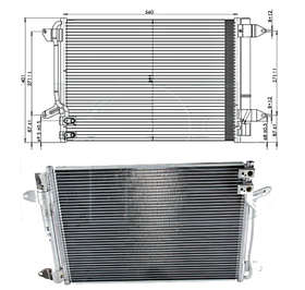 Конденсатор кондиціонера Volkswagen Beetle 11-19 Koyoair АКПП/МКПП; 582X386X16; +осушувач (1.2 TSI/1.4 TSI/1.6 TDI/2.0 TDI/2.0
