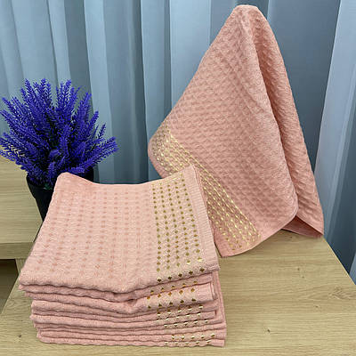 Рушник (40х60 см) вафельний Aisha Home Textile колір персиковий (86-069)