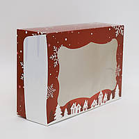 Коробка кондитерська для тістечка 250*170*80 новорічна