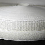 НА МЕТРАЖ Біла 1,6 см. текстильна застібка (липучка, стрічка Velcro) відріз кратно 1м., фото 2