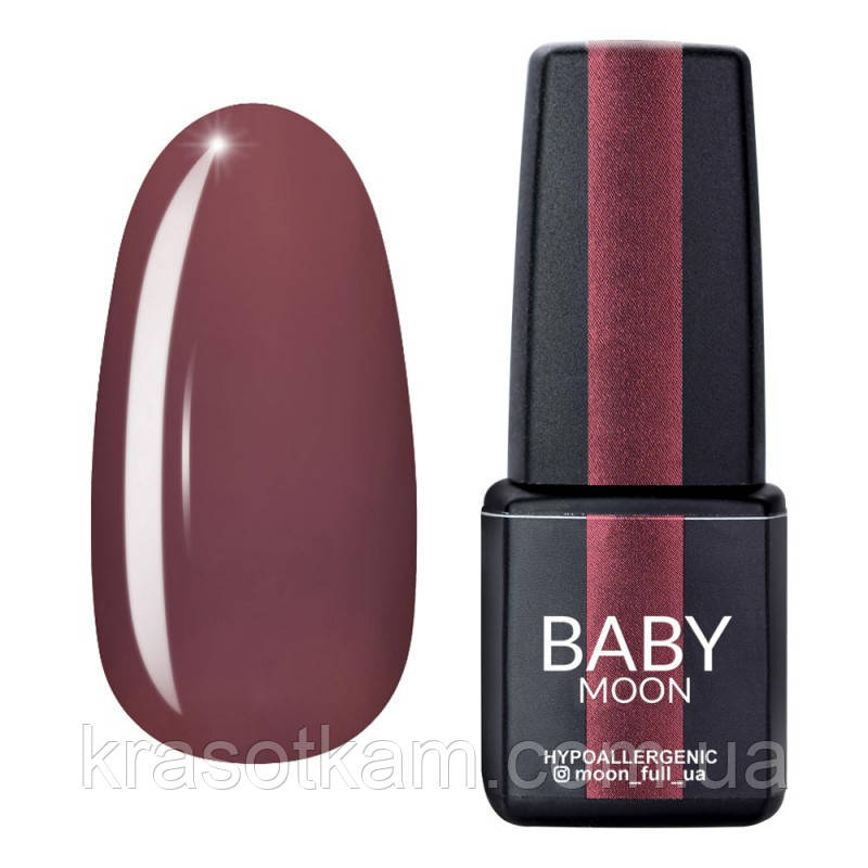Гель-лак BABY Moon Burgundy No002 гіркий шоколад, 6 мл.