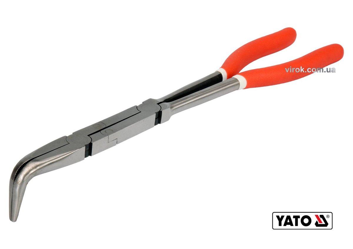 Щипці вигнуті під 90° подовжені з 2 шарнірами YATO : L= 330 мм, HRC 50, Cr-V [5], фото 1