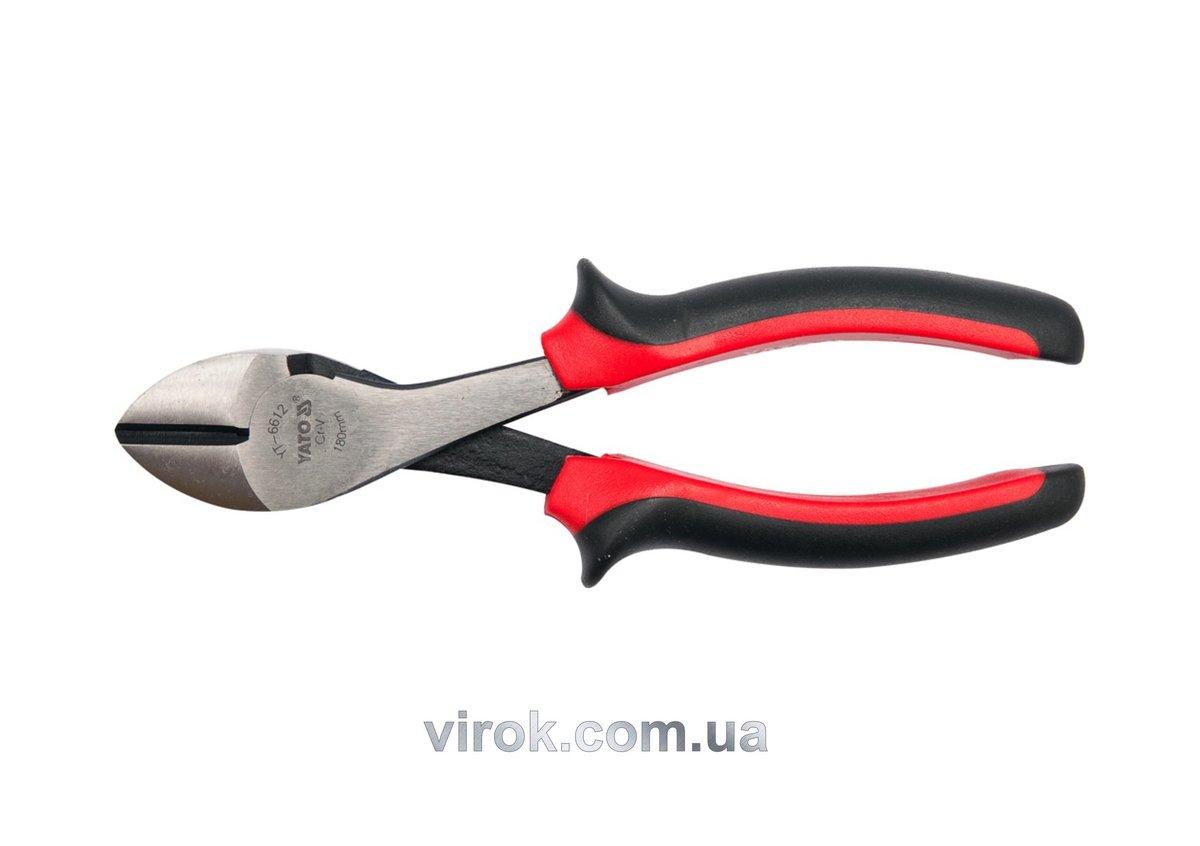 Кусачки діагональні YATO,тяжкі L= 180 мм. CrV-TYP [6/60], фото 1