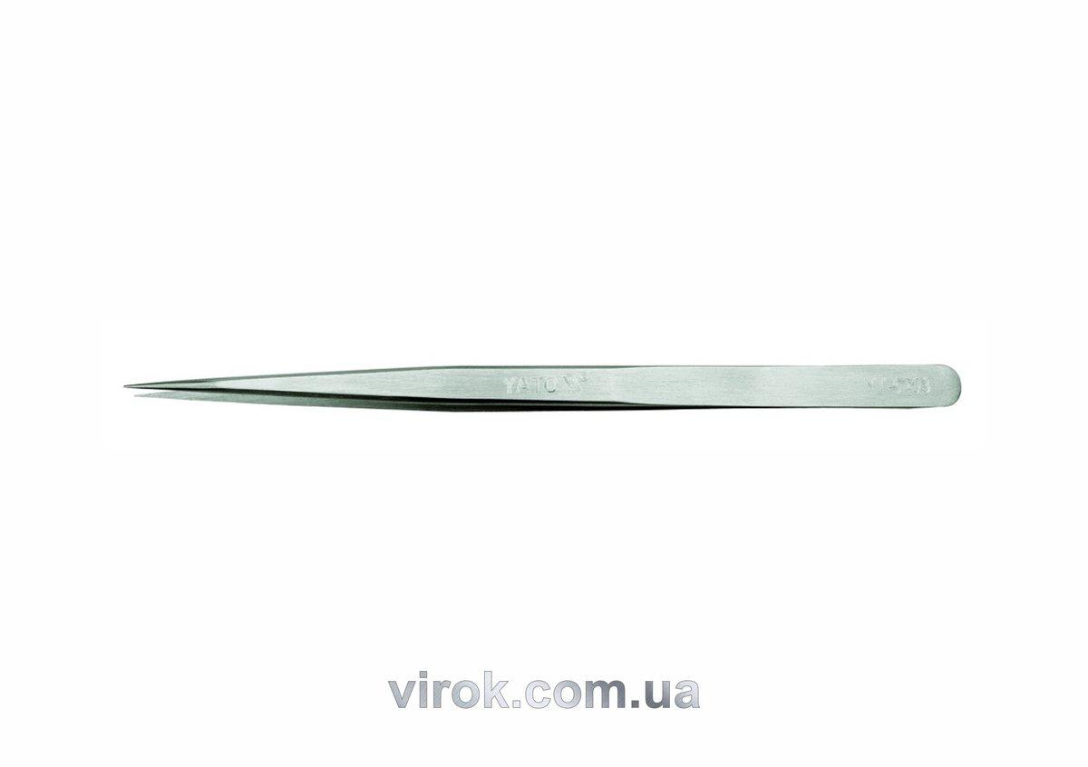 Пінцет прямий YATO : L= 140 мм [20/240], фото 1
