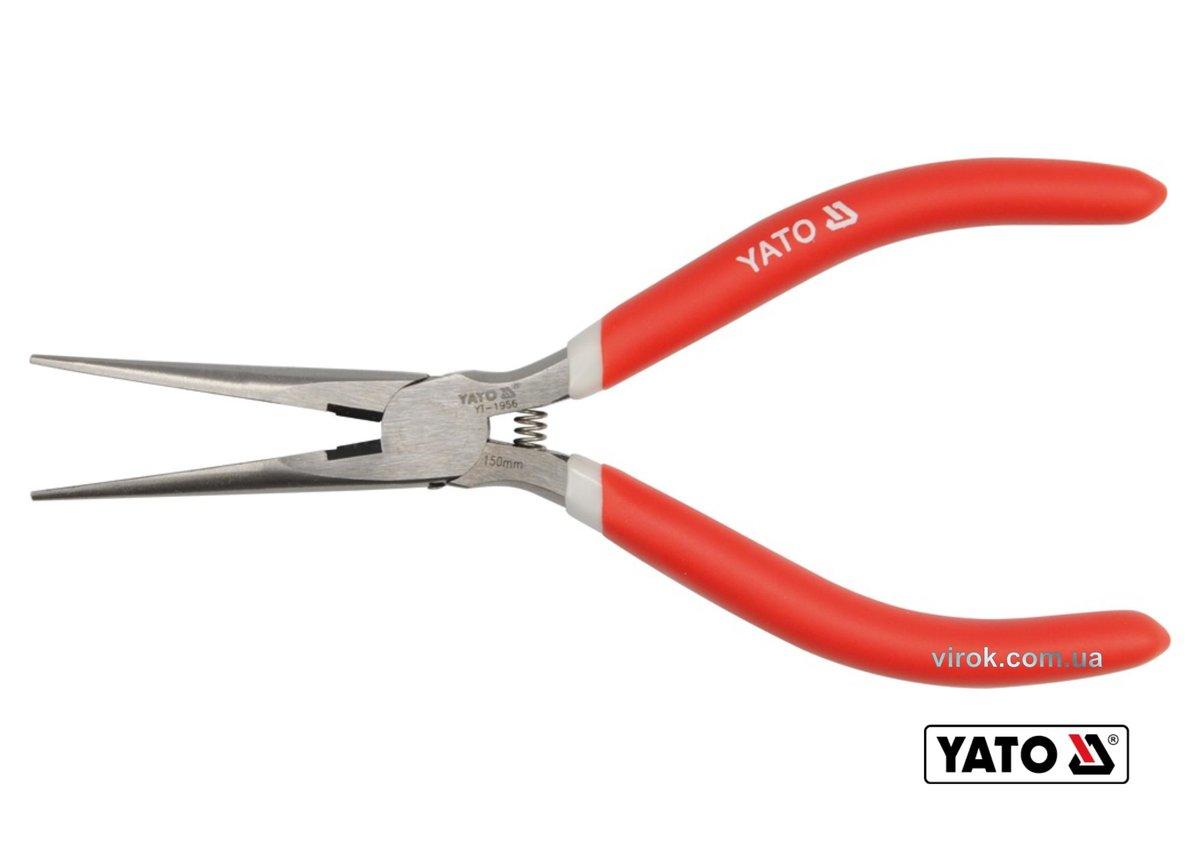 Тонкогубці прямі YATO : 6", L= 150 мм [6/120], фото 1