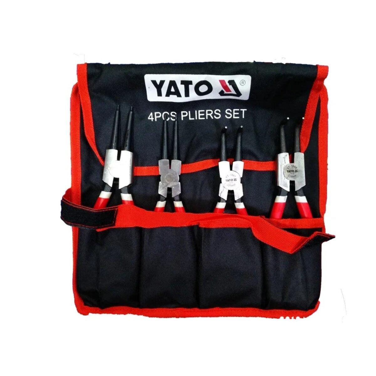 Набір щипців SEGERA для стопорних кілець YATO розтискні і стискні, l= 225 мм, 4 шт в кишені, фото 1