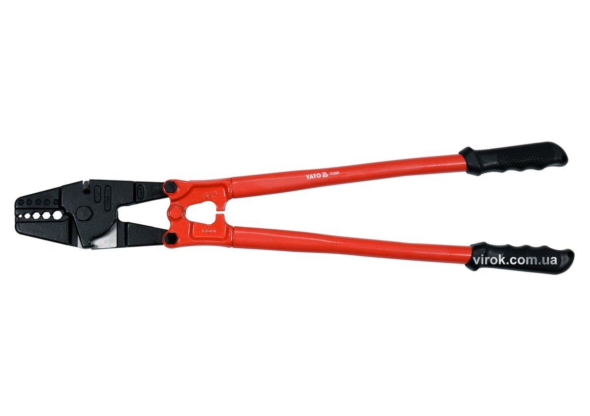 Кліщі ручні YATO для обтискання кабелів Ø= 4, 6.5, 8, 9, 10 мм, l= 600 мм [6], фото 1